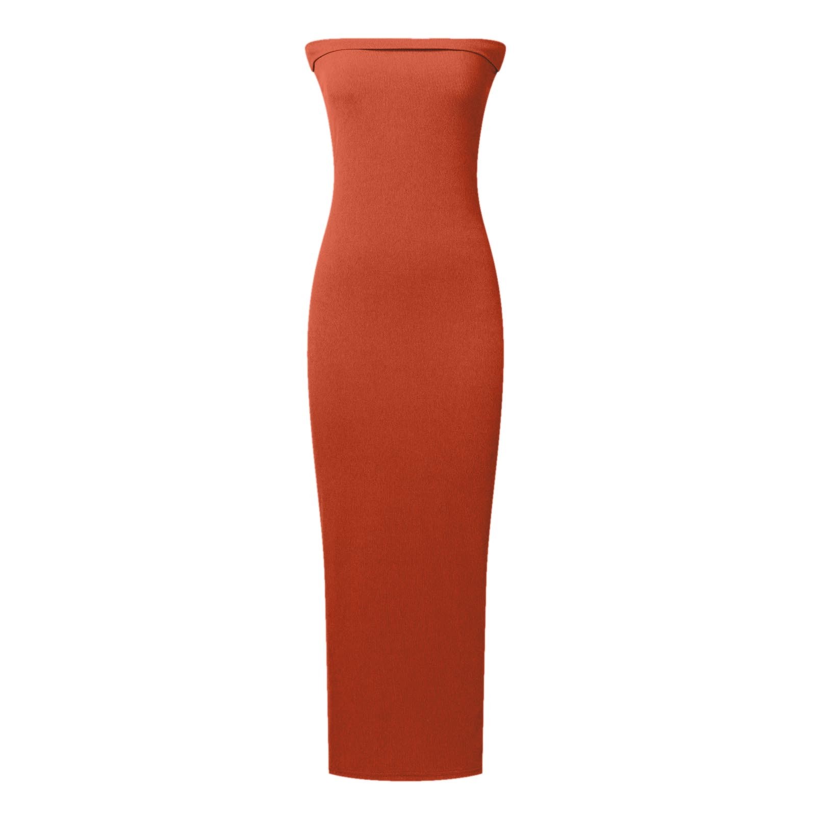 thumbnail image 4 of Vestido largo sin tirantes para mujer: elegante vestido de cóctel con abertura lateral, tejido de poliéster, vestido para invitada de boda, tallas S-XXL, contorno de pecho 73-99 cm., 4 of 5